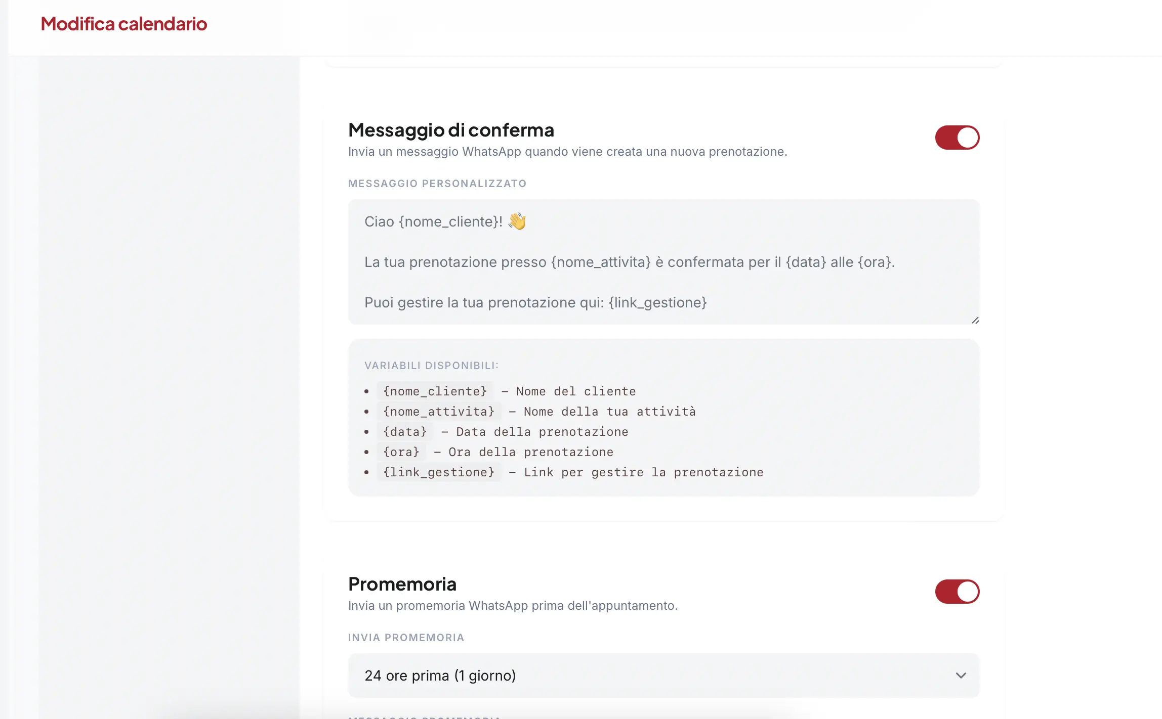 Prenotalink integrazione WhatsApp